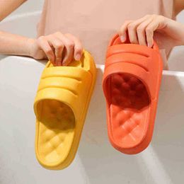 Women Candy Color Slippers Thick Platform Indoor Home Slippers Soft Massage Soles Bathroom Non Slip Edges Woman Flip Flops J220716