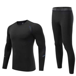 Men's Sleepwear Compression sportswear Men's Running Tights Gym Leggings Fitness Top Long Shirts rash guard male Winter thermal underwear Sports T221017