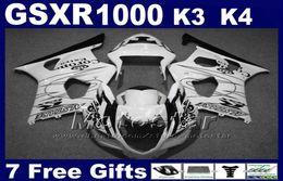 Ensemble Motobike personnalisé pour Suzuki GSXR 1000 K3 2003 2004 Kit de carénage de corona noir blanc gsxr1000 03 04 Famings Bodywork GSXR1000 GH8193595