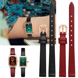 Watch Bands Genuine Leather Bracelet Womens Fashion Watchband Wristwatches Mini Band 6mm 7mm 8mm 10mm 12mm Red White Colour Small Strap