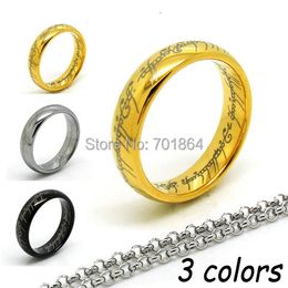 Wedding Rings High Quality Size 5 -13 Gold / Black Silver Color Tungsten Carbide The One Ring Stainless Steel Chain 221119