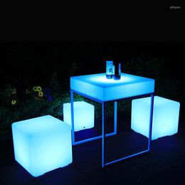 Cube Light Lawn Lamps Outdoor Garden Luminous Square Stool Restaurant Bedroom Bar Swimming Pool Decoration Remote Control