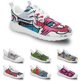 TRAN DIY Custom Running Shoes Women Men Trendy Trainer Outdoor Sneakers Black White Fashion Mens Yellow Breathable Casual Sports Fire-Red Style i141h8945