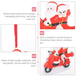 Christmas Decorations 1pc Resin Santa Hanging Ornament Xmas Tree Decor Motorcycle Woman Pendant