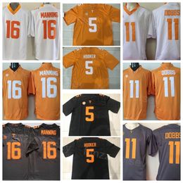 NCAA College Tennessee Volunteers Football 16 Peyton Manning Jerseys 5 Hendon Hooker 11 Joshua Dobbs University All Stitched Gray Orange White Team Embroidery Men