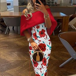 Casual Dresses Elegant Evening Dresses for Women Floral Off Shoulder Bodycon Midi Party Wedding Dress Vestidos Sexys Mujer Autumn Clothing 221119