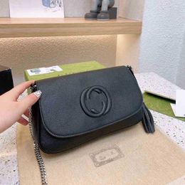 Bags family 2023 autumn and winter new blondie armpit bag long shoulder strap messenger round interlocking double Mini Handbag Purses