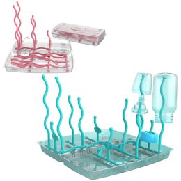 Other Baby Feeding Drying Rack Tree Storage Nipple Shelf Baby Pacifier Feeding Cup Holder Baby Bottle Cleaning Dryer Drainer Double Sided Portable 221119