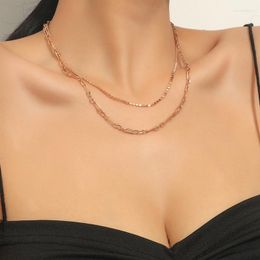 Choker Double Layered Necklace-Fashion Multilayer Chain Necklace Women's Retro Party Jewelry Gift 40 5cm 1pc Ladies