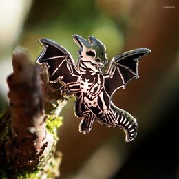 Brooches Dinosaur Skeleton Glying Dragon Skull Cartoon Hard Enamel Brooch Plant Badge Backpack Collar Coat Pin Punk Party Gift