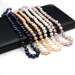 Chains Fine Natural Freshwater Pearl Link Necklace High Quality For Women Charm Long Chain Party Gifts