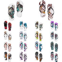 Gai gai sapatos personalizados chinelos flip flop padrão diy aceitar personalização design branco preto laranja moda confortável slide gai