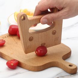 Safe Children Kitchen Party Toy Kids Wooden Knife Baby DIY Cooking Toys for Chopping Veggies Cooking Tools