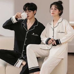 Men's Sleepwear QUHENG Couple Sleepwear Cotton Winte New Pyjamas Set for Woman 2022 Autumn Long Sleeved Trousers Casual Mens Home Clothing T221103