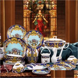 Dinnerware Sets Dinnerware Sets Ceramics Bowl Dish Soup Gift Kitchen Cooking Tools Accessory Household Tableware Home Decor Porcelai Dhwxd