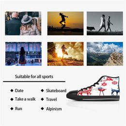 Canvas Shoes shoesCustom Men Drees Sneakers Women Fashion Black Orange Mid Cut Breathable Outdoor Walking Color40578479