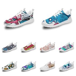 men women custom sports shoes anime cartoon animal design diy word black white blue red colorful outdoor mens trainer 095