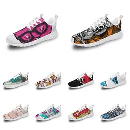 men women custom sports shoes anime cartoon animal design diy word black white blue red colorful outdoor mens trainer 136