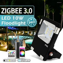Smart Automation Modules GLEDOPTO ZigBee 3.0 LED 10/30W Floodlight RGBCCT Wirelessly Dimmable IP65 Waterproof For Garden Decoration Lighting