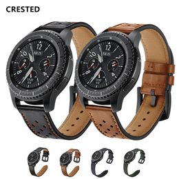 Banda de relógio de 22mm para Samsung Gear S3 Frontier Galaxy Watch 46mm StrapAlated Leatre Watch Bracelet Belt Stratos Pace Stratos 2 1 T1906202353