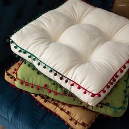 Chair Covers Autumn Winter Nordic Solid Color Wool Ball Thickened Cushion Home Sofa Car Waist Bolster Double-layer Mat Nap Pillow