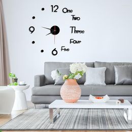 Wall Clocks Acrylic Clock Mirror Sticker Home Background Living Room Decorative Creative Fashion Digital