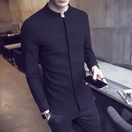 Men's Casual Shirts autumn jacket male standup collar Korean style selfcultivation trend casual handsome thin jacket trend thin style 221119