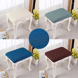 Chair Covers Solid Colour Stool Cover Elastic Breathable Square Seat Protector For Bedroom Removable