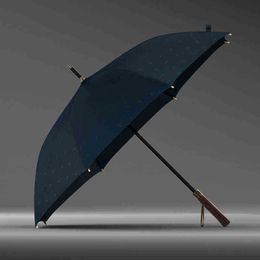 Olycat 8K Long Umbrella Wooden Handle Double Layer Golf Outdoor Windproof Men Women J220722