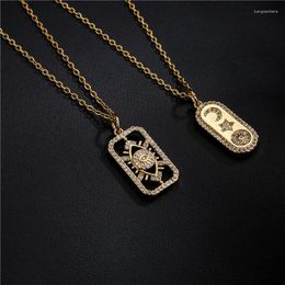 Chains 2022 Small Tag Pendant Necklace Women's Zircon Micro Inlaid Jewellery Wish Explosion