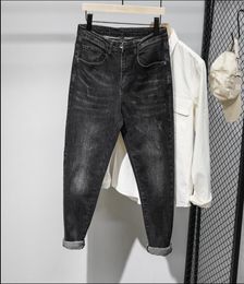 Herrenjeans Schwarze, zerrissene, lockere Jeans mit kleinen Füßen für Herren und Halon-Hosen für Teenager 221119
