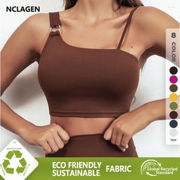 Yoga Outfit NCLAGEN Push Up Sports Underwear Women Fitness Bra High Suport Crop Tank Top Breathable Eco Friendly Sustainable Fabric GYM Vest