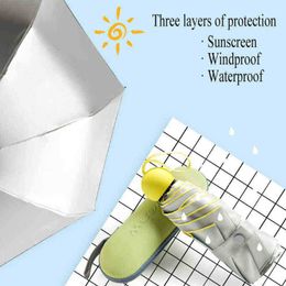 Ultralight Mini Women Fashion Foldable Umbrella Windproof Sunscreen 'S Gift For Travel Small Outdoor J220722