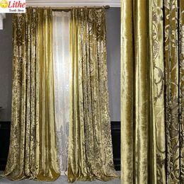 Curtain Luxury Top Velour Thermal Curtains For Living Room Add Lining Bedroom Set Tulle Blackout Anti-cold Insulating Hall Gold Decor