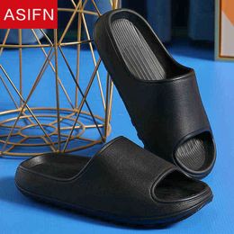 Asifn Men Slippers Platform Thick Sole Home Flat 45Cm Heel Shoes Antislip Eva Living Bedroom Indoor slides Male Bath Shoes J220716