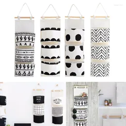 Storage Boxes Wall-mounted Sundries Hanging Bag Cosmetic Holder Waterproof Fabric 3 Pockets Closet And Bedroom Clothes Organizer