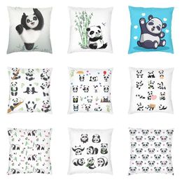 Pillow Nordic Chinese Wash Painting Panda Bear Cover Velvet Animal Case Living Room Decoration