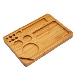 New Smoking Tobacco Bamboo Rolling Tray 228 x 158mm Stash Board Holds Cigarettes Blunts Herb Grinder Metal Pipe