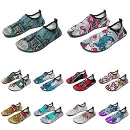 HBP Non-Brand men women custom water shoes cartoon animal design diy word black white blue red color mens trainer 216