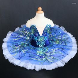 Stage Wear Blue Ballet Dress For Girls Tutu Kids Dance Costumes Ballerina Professional Christmas Children Party