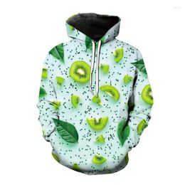 Men's Hoodies Fashion Fruit 3D Print Sweatshirts Men Women Oversized Hoodie Pullover Kiwi Pattern Autumn Winter Unisex Hoody Coats