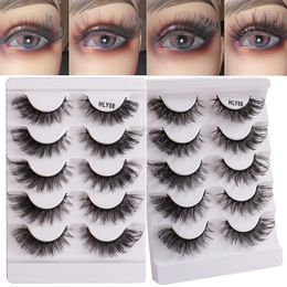 Thick Multilayer Winged False Eyelashes Naturally Soft & Vivid Hand made Reusable Curly Mink Fake Lashes Messy Crisscross Eyelash Extensions