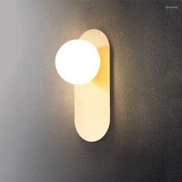 Wall Lamp 7W Led Glass Sconce Nordic Modern Living Room Bra Bebroom El Bar Shop Entrance Hallway Balcony Aisle Lighting