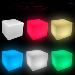 Garden LED Cube Light Lawn Lamps Outdoor USB Charging Luminous Square Stool Bedroom Study Floor Lamp Party Bar Colorful Seats