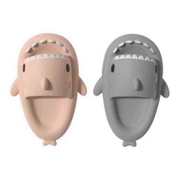 2022 Thick Sole Cute Shark Slides Women Sandals Outdoor Home Bathroom Slippers Female Flip Flops New Upgrade EVA Summer Sandals J220716
