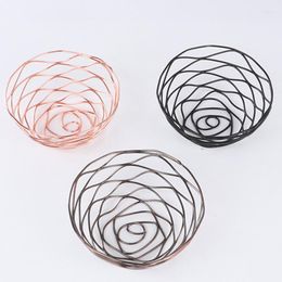 Dinnerware Sets Nordic Style Fruit Baskets Hollow Out Iron Ware Candy Basket Trinketry Container Cake Snack Home Decoration