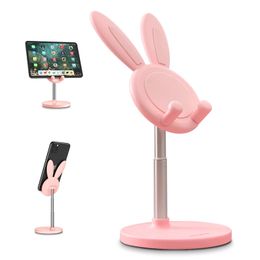 Oatsbasf Cute Bunny Phone Stand Holder Desktop Cell holder For iPhone Xiaomi Tablet iPad Telescopic Lovely Switch Bracket