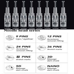 Home beauty derma stamp electric pen needles PMU MTS 1 3 5 7 9 12 24 36 42 N2 microneedling nano needlepin tips heads size