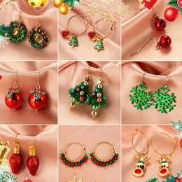 Charm Christmas Snowman Bells Dangle Earrings For Women Girl Creative Elk Snowflake Tree Earring Party Jewelry Gift 221119