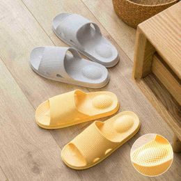 Women Men Summer Slippers Massage Pvc Bathroom AntiSlip Indoor Home Couples Home Slippers Increase Breathable Waterproof J220716